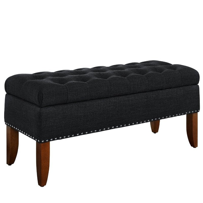 Mortensen Upholstered Flip Top Storage Bench