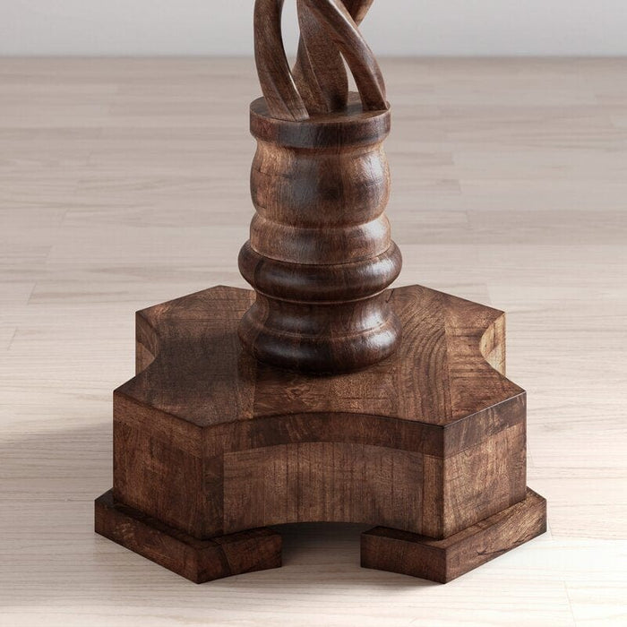 Tall Solid Wood Pedestal End Table