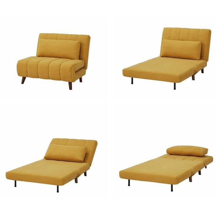 Wide Linen Convertible Chair