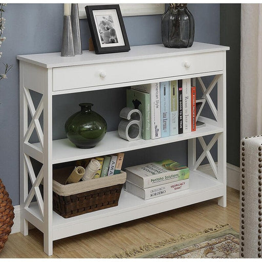 Rectangular Shape Wooden Console Table with Drawer