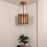 Octa Beige & Brown Wooden Single Hanging Lamp