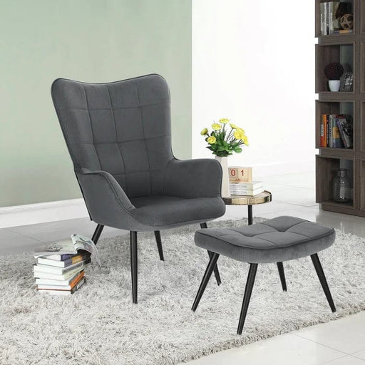 Penzance wing chair with footstool