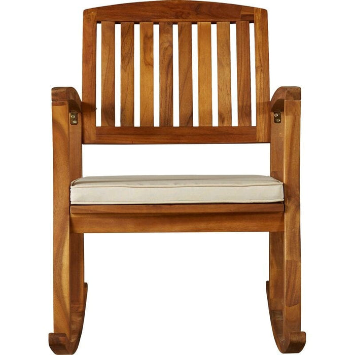 Outdoor Broadfoot Rocking Solid Wood Chair with Cushions