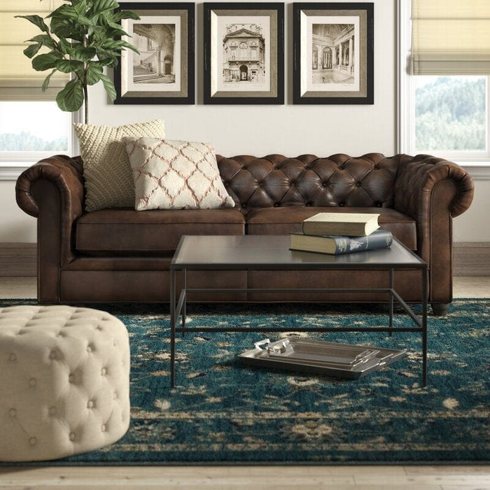 Rolled Arm Back Tufted Chesterfield Sofa