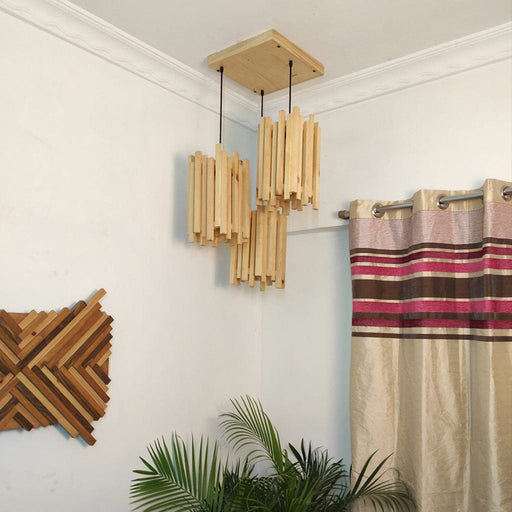 Palisade Beige Wooden Cluster Hanging Lamp