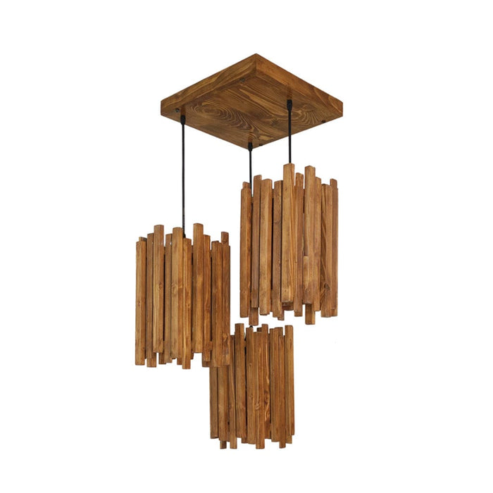 Palisade Brown Wooden Cluster Hanging Lamp