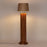 Palisade Wooden Floor Lamp with Premium Beige Fabric Lampshade