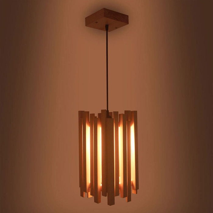 Palisade Beige Wooden Single Hanging Lamp