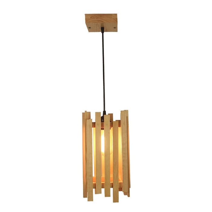 Palisade Beige Wooden Single Hanging Lamp