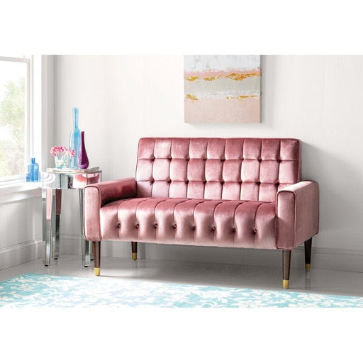 Velvet Square Arm Loveseat