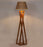 Monica Wooden Floor Lamp with Premium Brwon Fabric Lampshade