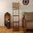 Raphael Wooden Floor Lamp with Brown Base and Jute Fabric Lampshade