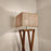 Remy Wooden Floor Lamp with Brown Base and Beige Fabric Lampshade