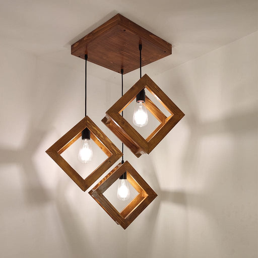 Rhombus Brown Cluster Hanging Lamp