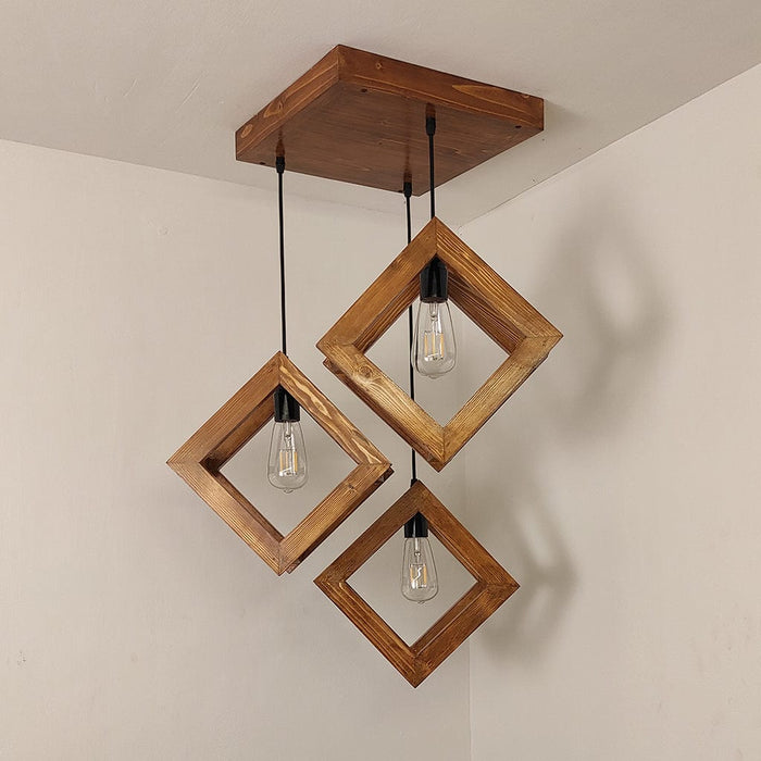 Rhombus Brown Cluster Hanging Lamp