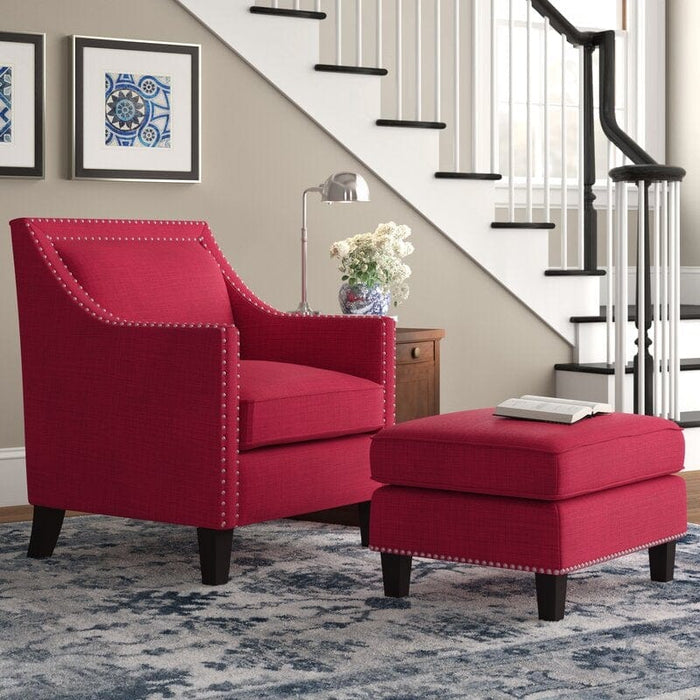 Wide Armchair and Ottoman