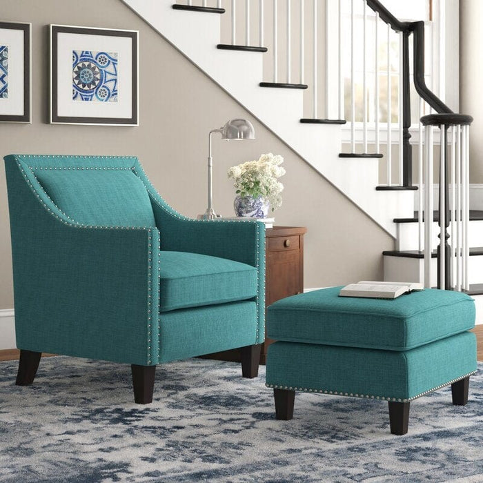 Wide Armchair and Ottoman