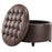 Wide Round Storage Ottoman with Storage