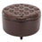 Wide Round Storage Ottoman with Storage