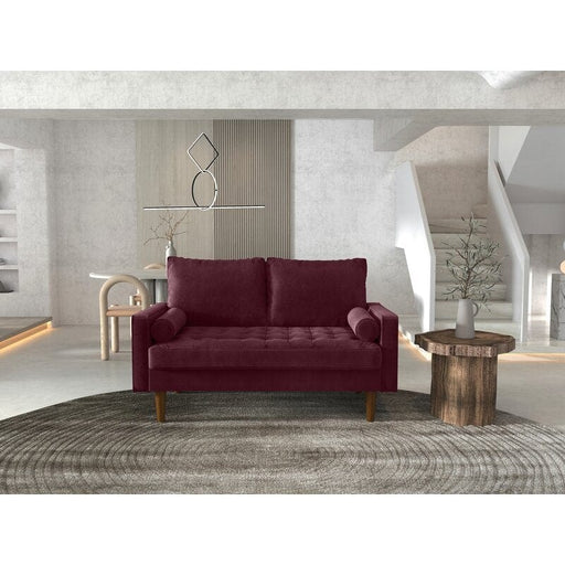 Velvet Square Arm Loveseat