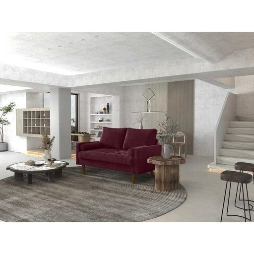 Velvet Square Arm Loveseat