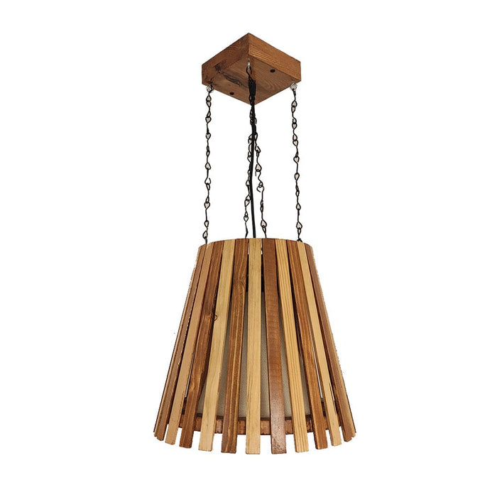 Soyuz Beige & Brown Wooden Single Hanging Lamp