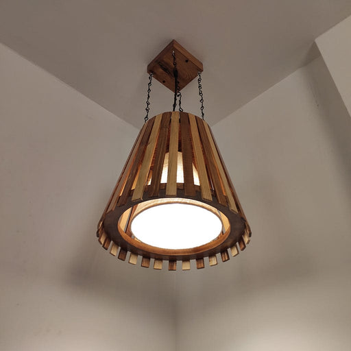 Soyuz Beige & Brown Wooden Single Hanging Lamp