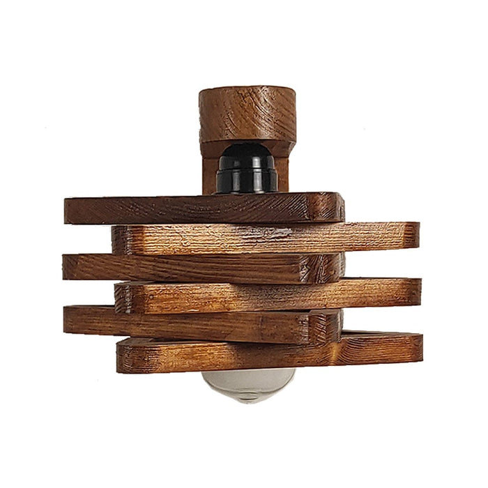 Star Brown Wooden Wall Light