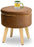 Macklet Beautiful Ottoman Stool for Living Room/ Footstool Ottoman with Wooden Legs/Foot Stool for Office/Sitting Stool for Bedroom, Kitchen, Garden.(Coffee)