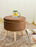 Macklet Beautiful Ottoman Stool for Living Room/ Footstool Ottoman with Wooden Legs/Foot Stool for Office/Sitting Stool for Bedroom, Kitchen, Garden.(Coffee)