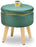 Macklet Beautiful Ottoman Stool for Living Room/ Footstool Ottoman with Wooden Legs/Foot Stool for Office/Sitting Stool for Bedroom, Kitchen, Garden.(Green)