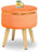 Macklet Beautiful Ottoman Stool for Living Room/ Footstool Ottoman with Wooden Legs/Foot Stool for Office/Sitting Stool for Bedroom ,Kitchen, Garden.(Orange)