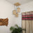 Symmetric Beige Wooden Cluster Hanging Lamp