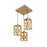 Symmetric Beige Wooden Cluster Hanging Lamp