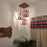 Symmetric Brown Wooden Cluster Hanging Lamp