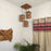 Symmetric Brown Wooden Cluster Hanging Lamp