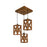 Symmetric Brown Wooden Cluster Hanging Lamp