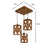 Symmetric Brown Wooden Cluster Hanging Lamp