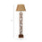 Symmetric Wooden Floor Lamp with Premium Beige Fabric Lampshade