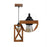 Symmetric Brown Wooden Single Hanging Lamp