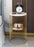 Macklet Round Coffee and Side Accent End Table for Living Room with Metal & Engineered Wood Tabletop and Metal Frame Gold Powder Coated-Gold-White