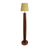 Tall Boy Wooden Floor Lamp With Yellow Printed Fabric Lampshade