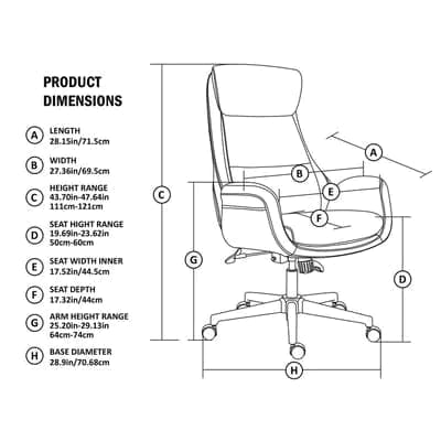 Modern Ergonomic Faux Leather Executive Chair Cream