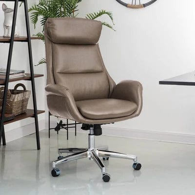 Modern Ergonomic Faux Leather Executive Chair Grey