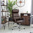 Modern Ergonomic Faux Leather Executive Chair Brown