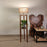 Centaur Wooden Floor Lamp with Beige Fabric Lampshade