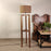 Centaur Wooden Floor Lamp with Beige Fabric Lampshade