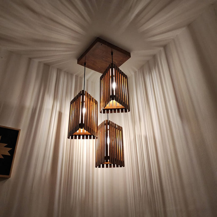 Trikona Brown Cluster Hanging Lamp