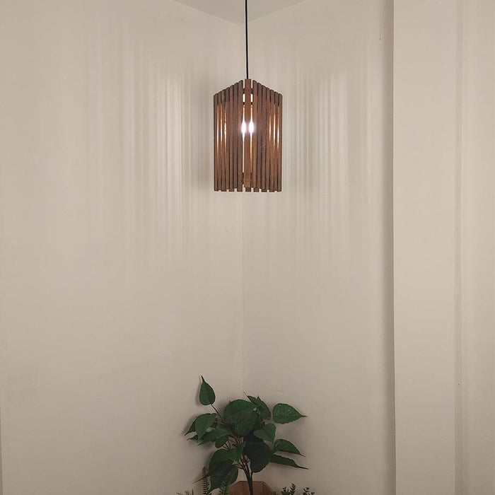 Trika Brown Wooden Single Hanging Lamp