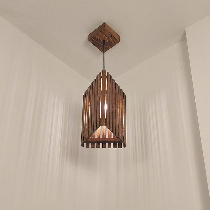 Trika Brown Wooden Single Hanging Lamp